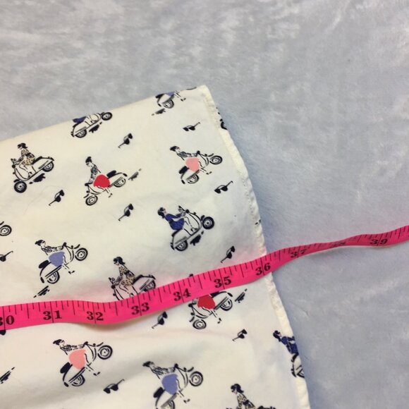 Boden Sophia Shirt Dress Sz 6P Womans Petite White Vespa Scooter Retro Inspired - Picture 10 of 15